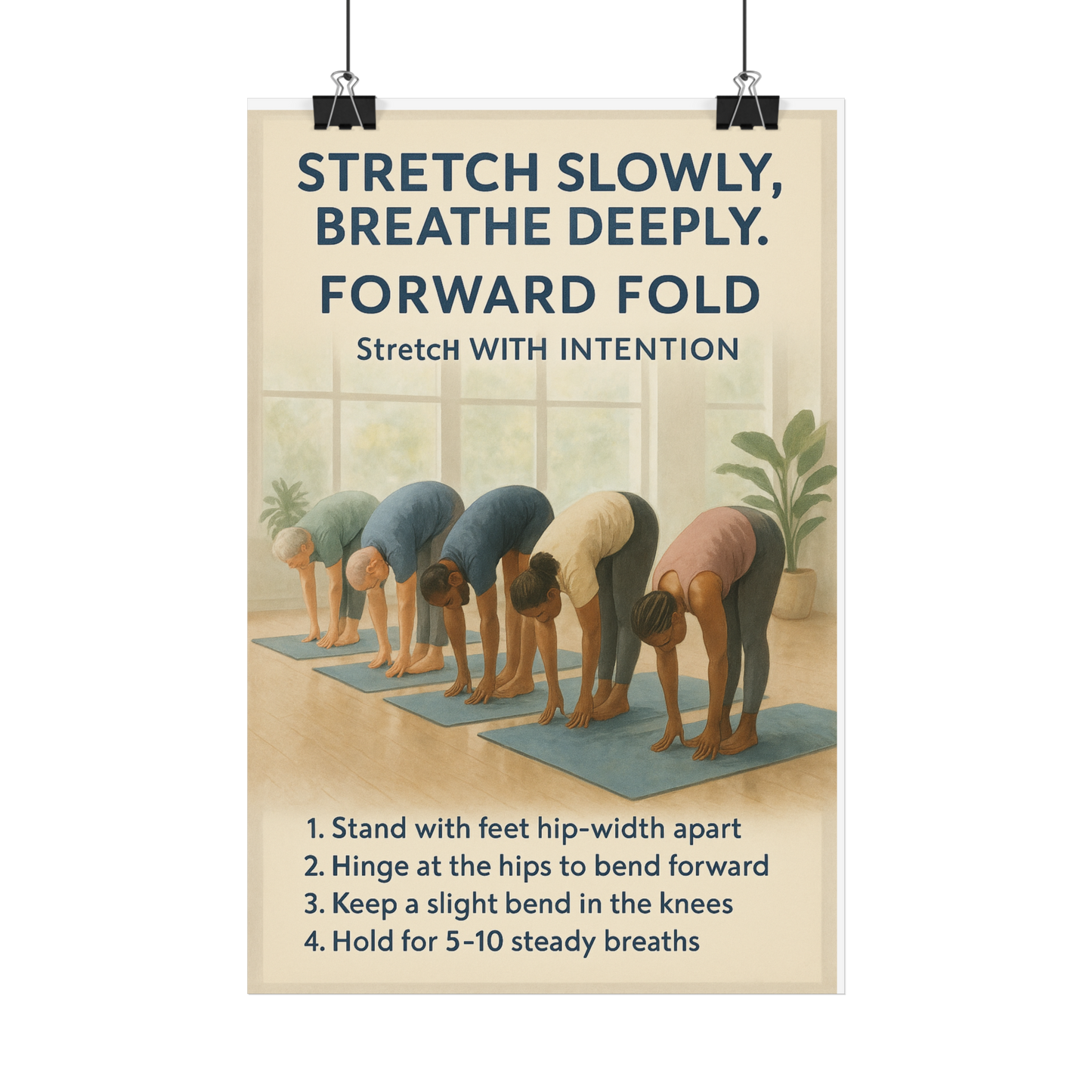 DAILY REMINDER POSTER– FORWARD FOLD (STRETCH WITH INTENTION)