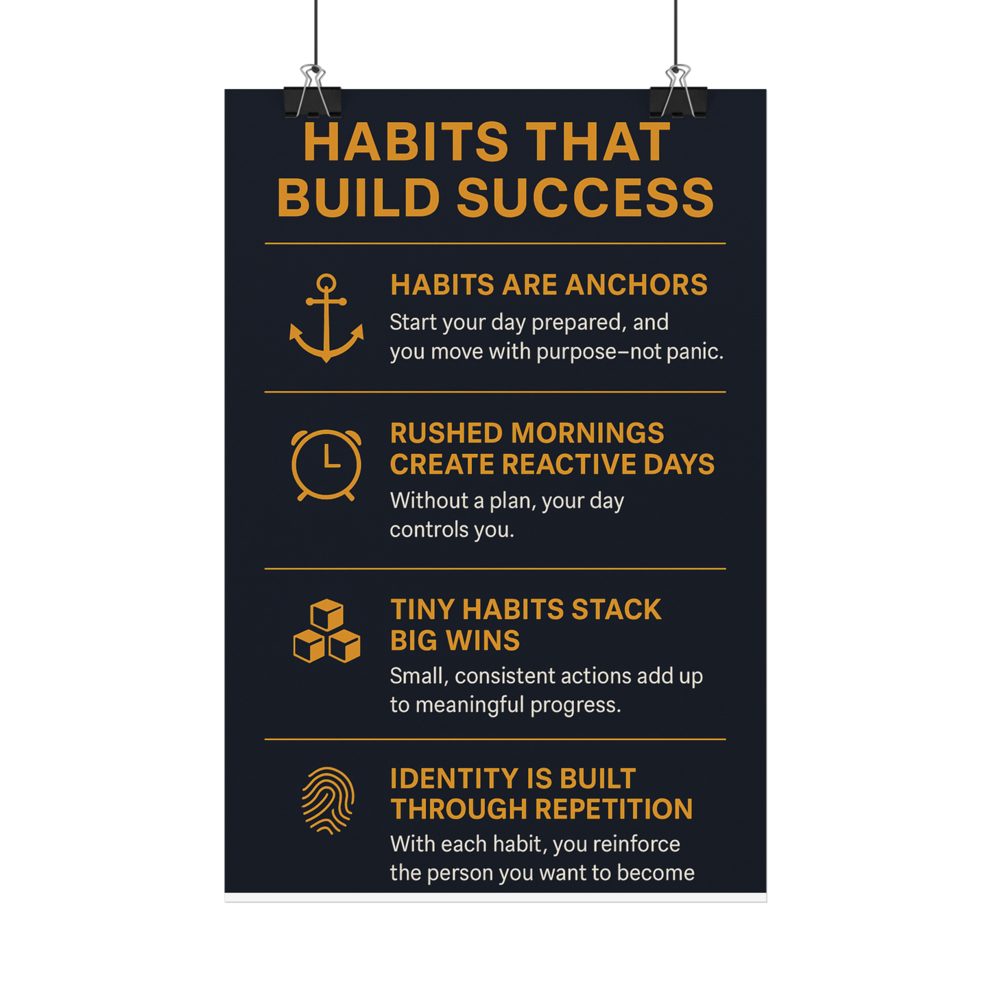 DAILY REMINDER POSTER HABITS THAT BUILD SUCCESS