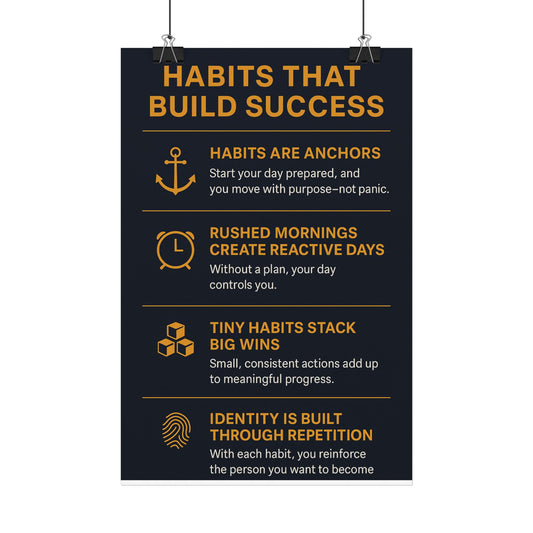 DAILY REMINDER POSTER HABITS THAT BUILD SUCCESS